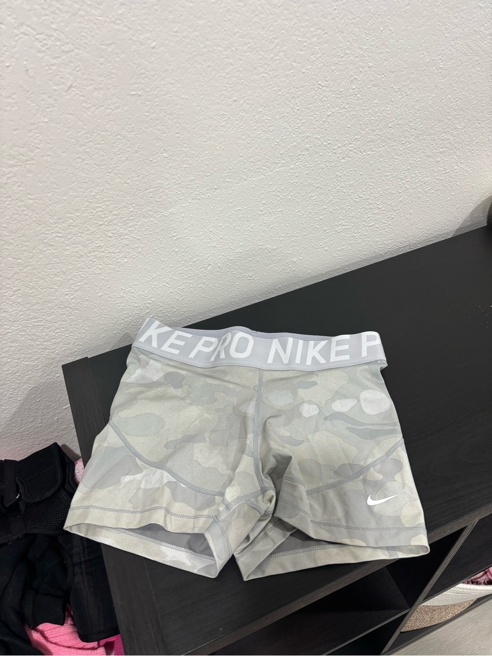 Nike Light Gray Dri-FIT Compression Shorts with Branded Waistband